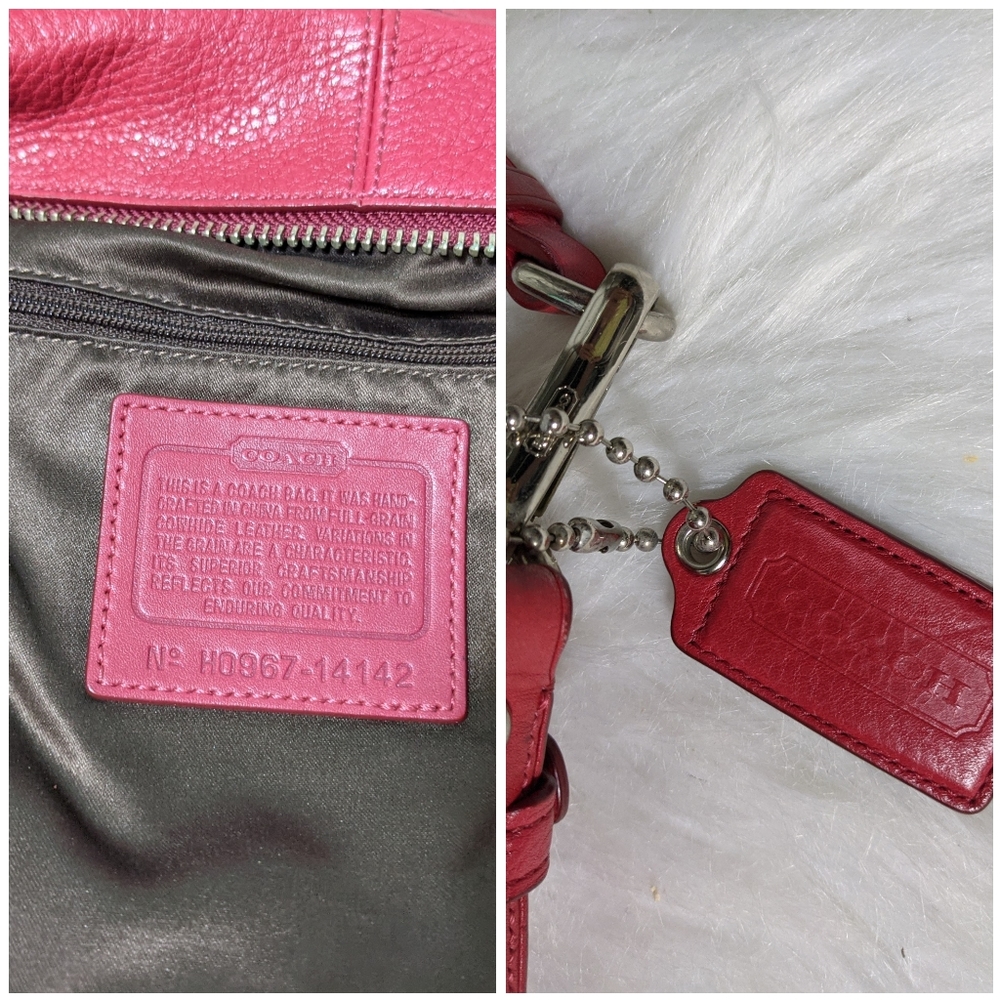 Authentic Coach Carly Scarlet Ruby Red Leather Ba… - image 3